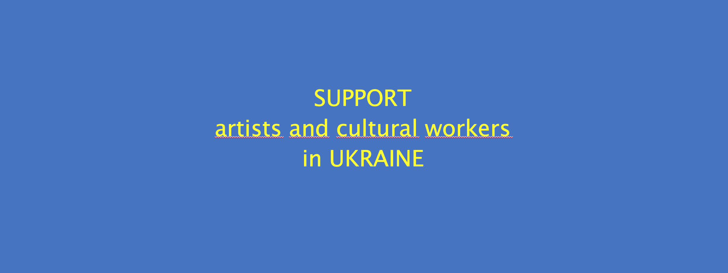 Support Ukraine Artist and cultural workers