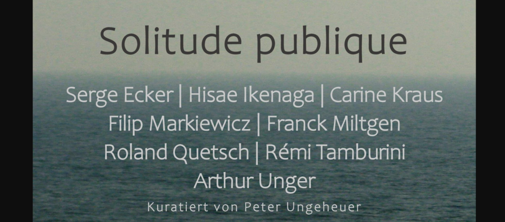Schau Fenster: Vernissage: Solitude publique